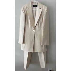 Women’s Jacket Pants Dana Buchman 100% Silk Blazer 8 6 Classy Ivory Cream